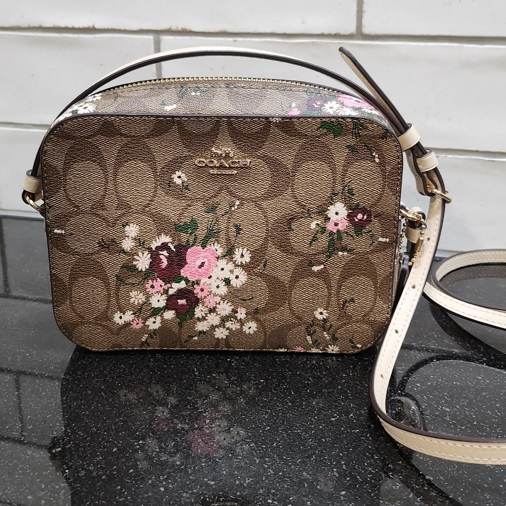 Coach Mini Camera Bag Evergreen Floral Print